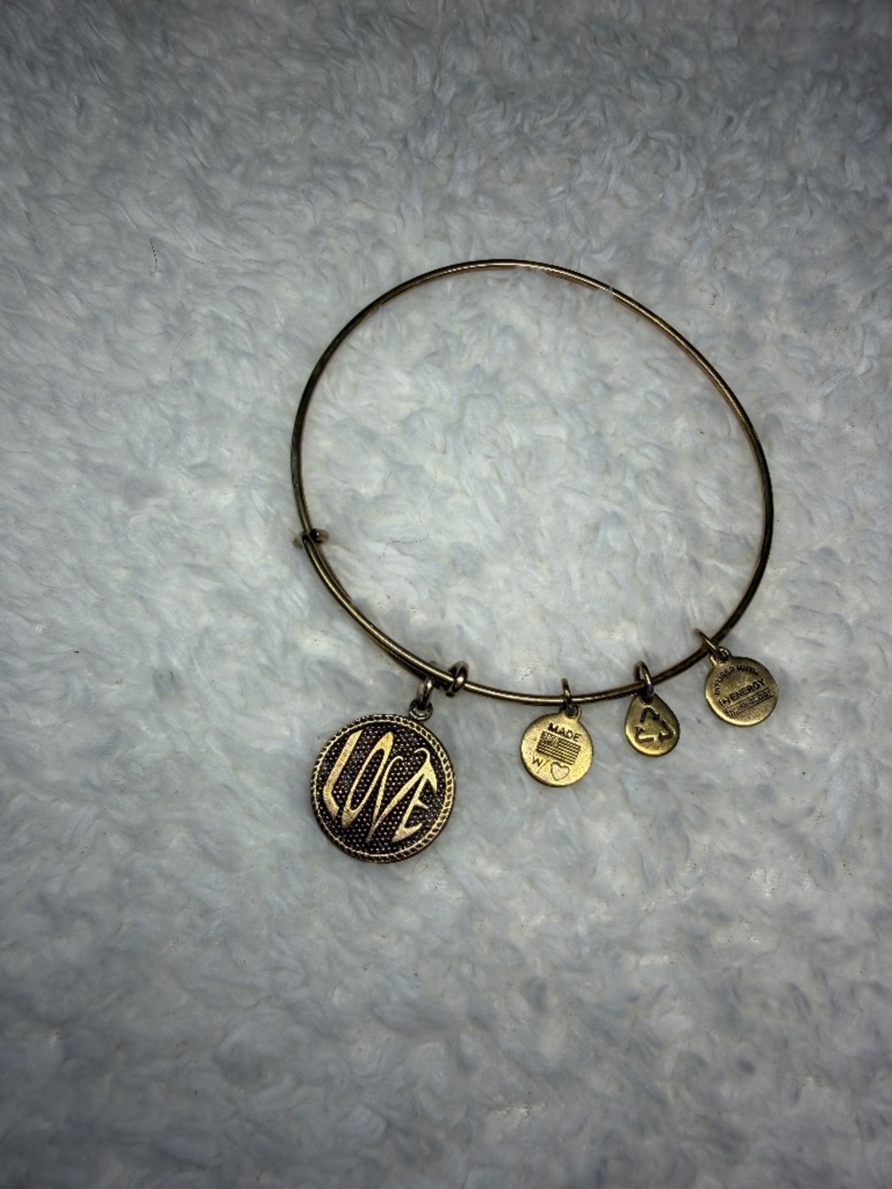 Alex and Ani LOVE Charm Bracelet Rafaelian Gold